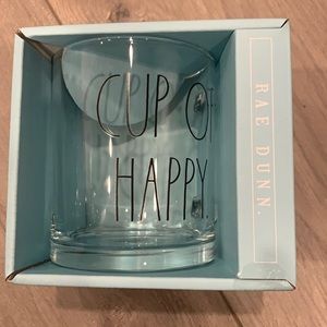 Rae Dunn cup of happy glass mug
